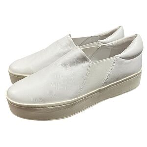 VINCE. Warren Platform Slip-On White Leather Sneaker Size 8